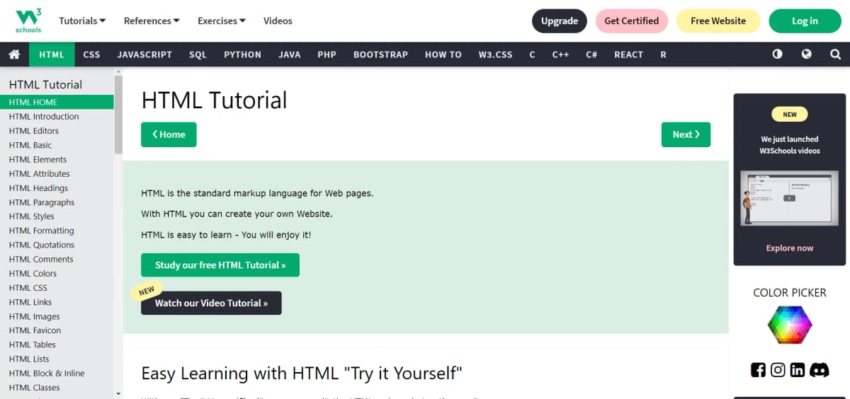 W3docs tutorials